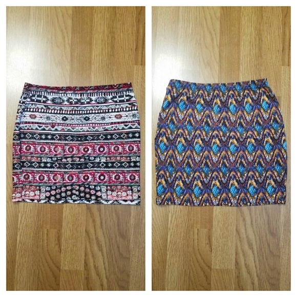 Hot Kiss Dresses & Skirts - 2 bodycon skirts colorful mini skirts